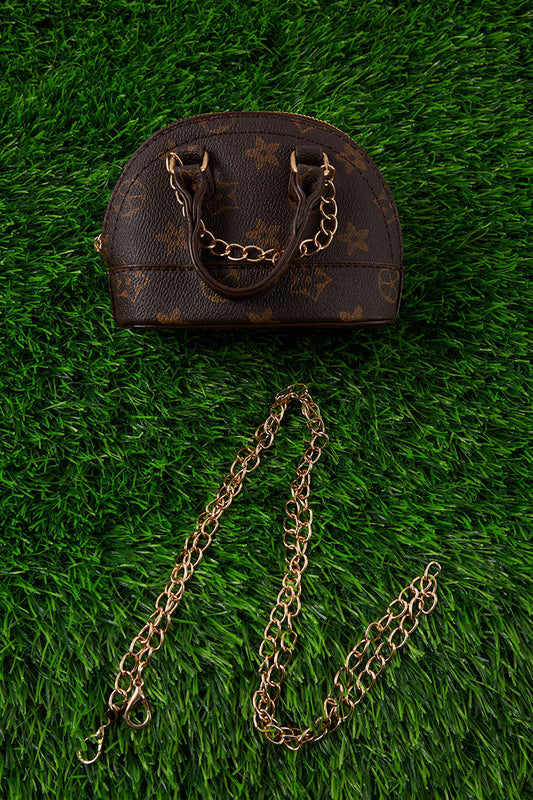 Brown Half Moon Cross Body Kid's Purse