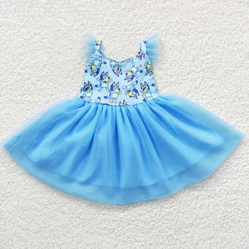 Blue Dog Tulle Dress