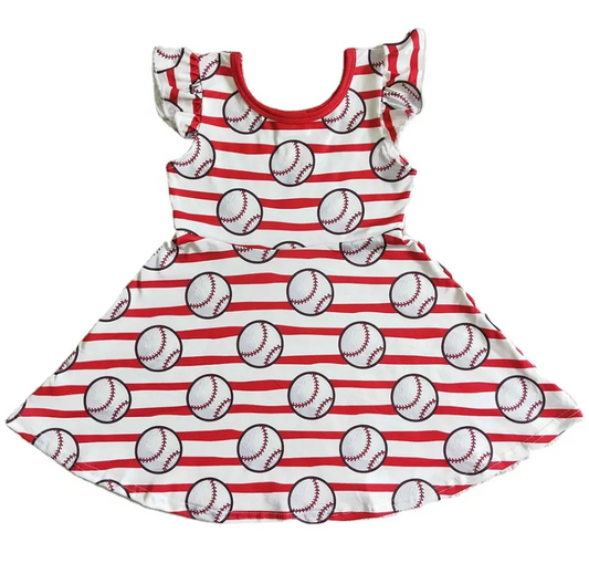 Red Striped Baseball Dress