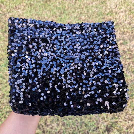 Black Velvet Sequin Headwrap