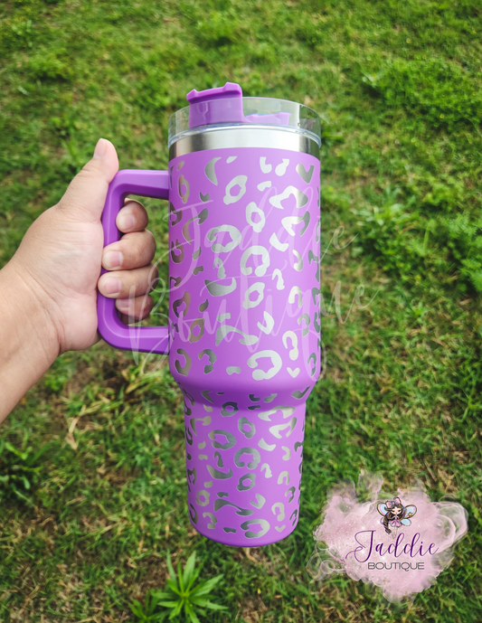 Purple Leopard Tumbler