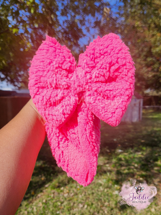 Neon Pink Sherpa Headwrap