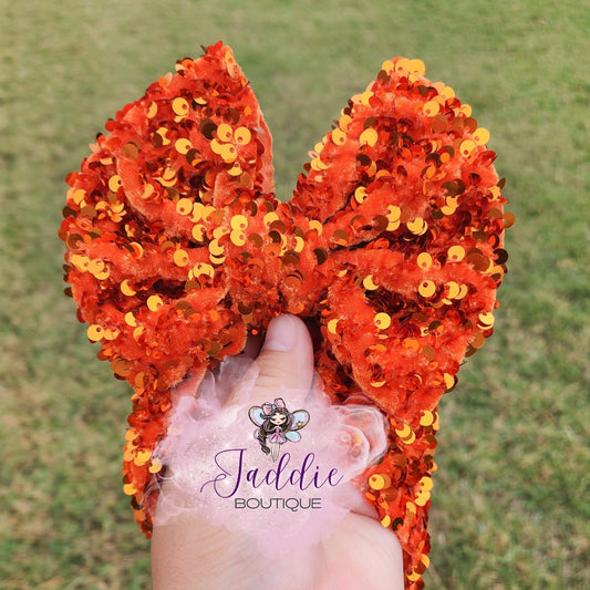 Orange Velvet Sequin Bows