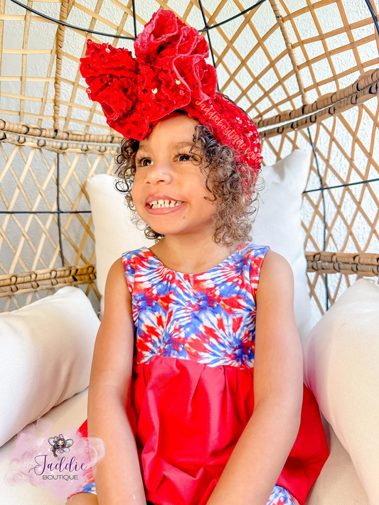 Red Velvet Sequin Headwrap