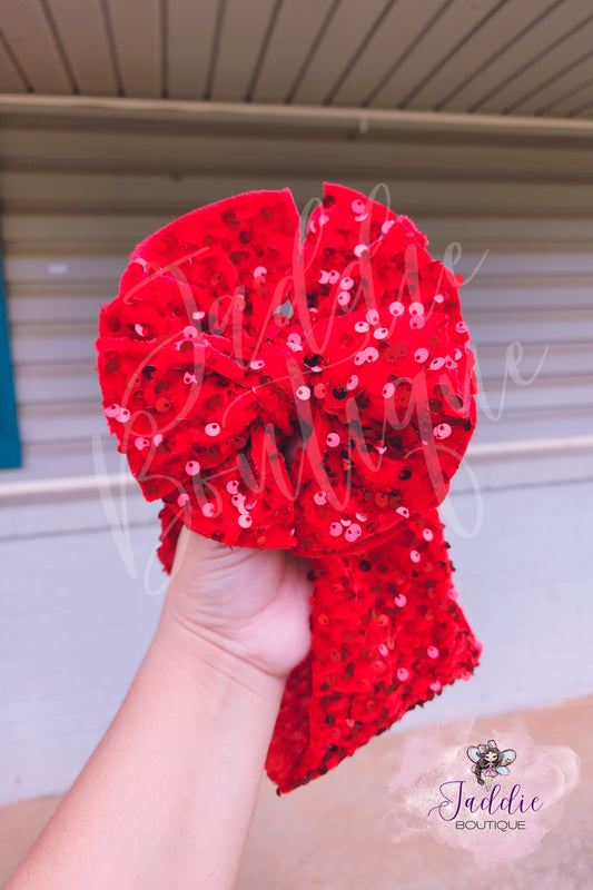 Red Velvet Sequin Headwrap