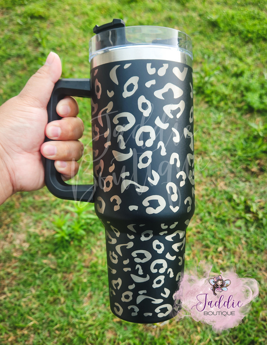 Black Leopard Tumbler