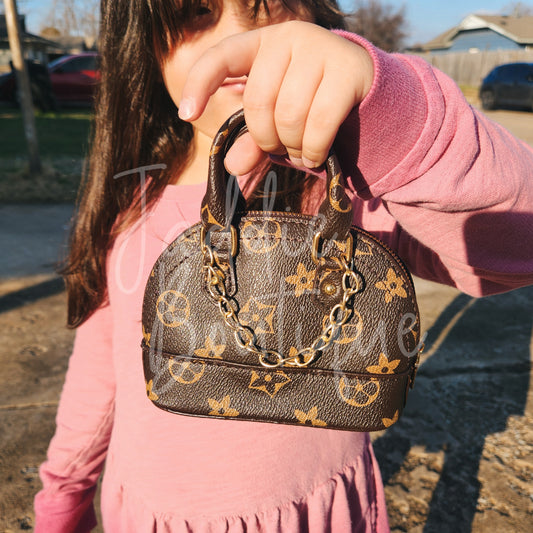 Brown Half Moon Cross Body Kid's Purse