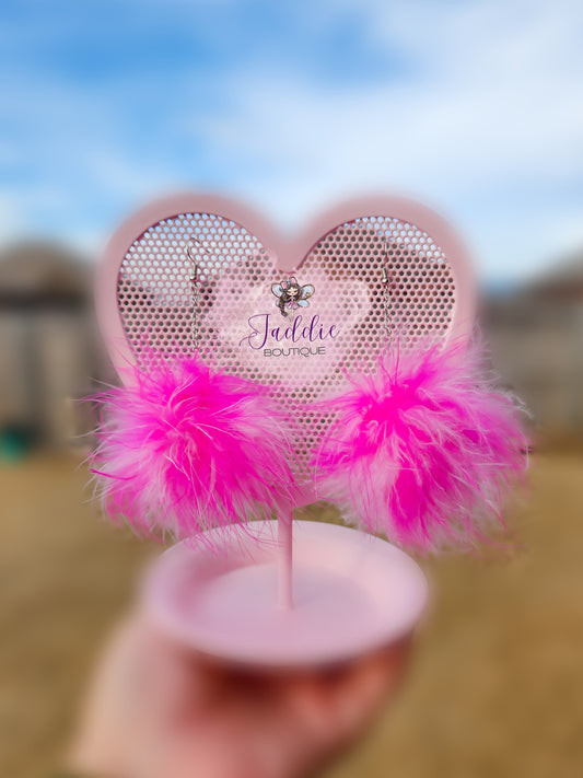 Loveable Feather Pom Pom Kids Earrings